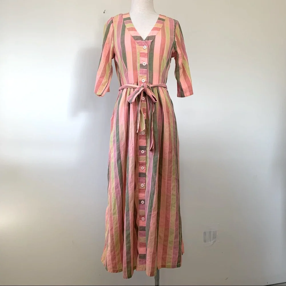 Ace & Jig Pink and Yellow Striped Maxi Dress - Picture 3 of 9